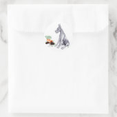 Great Dane Naughty Pup Blue Runder Aufkleber (Tasche)