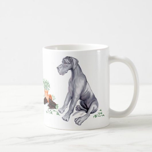 Great Dane Naughty Pup Blue UC Kaffeetasse (Rechts)