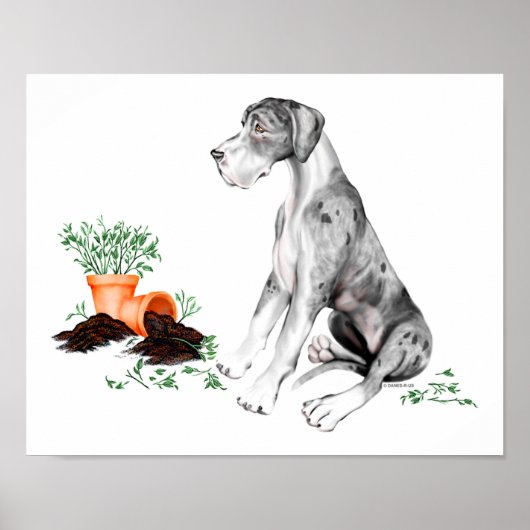 Great Dane Naughty Pup MerleB UC Poster (Vorne)