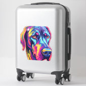 Great Dane Neon Design Aufkleber (Koffer)