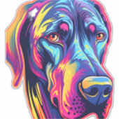 Great Dane Neon Design Aufkleber (Vorderseite)