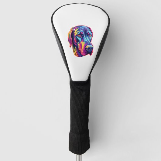 Great Dane Neon Design Golf Headcover (Vorderseite)