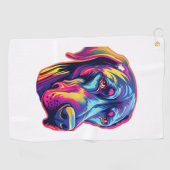 Great Dane Neon Design Golfhandtuch (Horizontal)