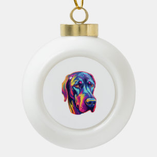 Great Dane Neon Design Keramik Kugel-Ornament