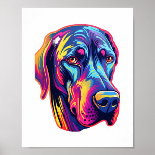 Great Dane Neon Design Poster