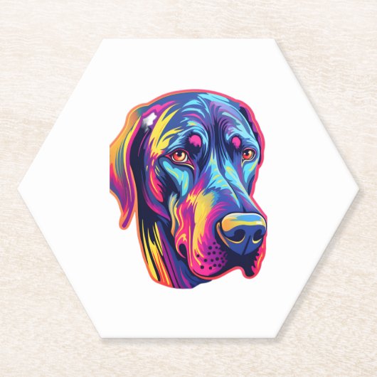 Great Dane Neon Design Untersetzer (Vorderseite)