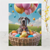 Great Dane Oaster Eggs Karte (Gelbe Blume)