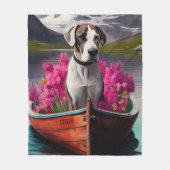 Great Dane on a Paddle: Ein Landschaftliches Abent Fleecedecke (Vorderseite)