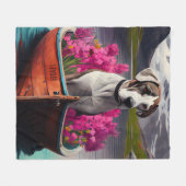 Great Dane on a Paddle: Ein Landschaftliches Abent Fleecedecke (Vorderseite (Horizontal))