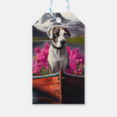 Great Dane on a Paddle: Ein Landschaftliches Abent Geschenkanhänger (Vorderseite)