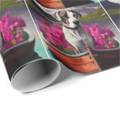 Great Dane on a Paddle: Ein Landschaftliches Abent Geschenkpapier (Rolleneckpunkt)