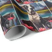 Great Dane on a Paddle: Ein Landschaftliches Abent Geschenkpapier (Rolleneckpunkt)