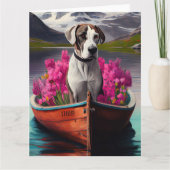 Great Dane on a Paddle: Ein Landschaftliches Abent Karte (Vorderseite)