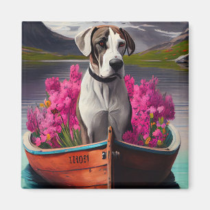 Great Dane on a Paddle: Ein Landschaftliches Abent Magnet