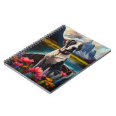 Great Dane on a Paddle: Ein Landschaftliches Abent Notizblock (Linke Seite)