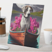Great Dane on a Paddle: Ein Landschaftliches Abent Sockelschild (In Situ)