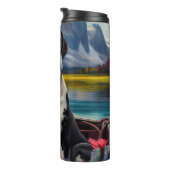 Great Dane on a Paddle: Ein Landschaftliches Abent Thermosbecher (Nach rechts gedreht)