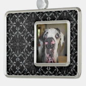Great Dane Ornament Rahmen-Ornament Silber (Links)