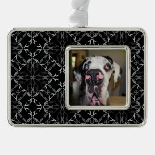 Great Dane Ornament Rahmen-Ornament Silber