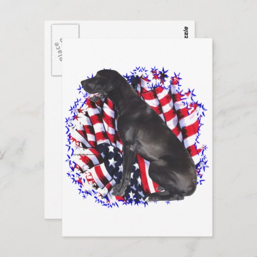 Great Dane Patriot Postkarte (Vorne/Hinten)