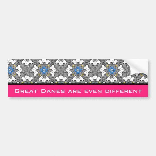 Great Dane Pattern Blau Autoaufkleber (Vorne)