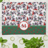 Great Dane Pattern Monogram Christmas Dog Geschirrtuch (Gefaltet)