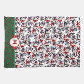 Great Dane Pattern Monogram Christmas Dog Geschirrtuch (Horizontal)