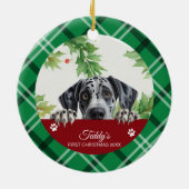 Great Dane Personalisiert First Christmas Keramik Ornament (Hinten)