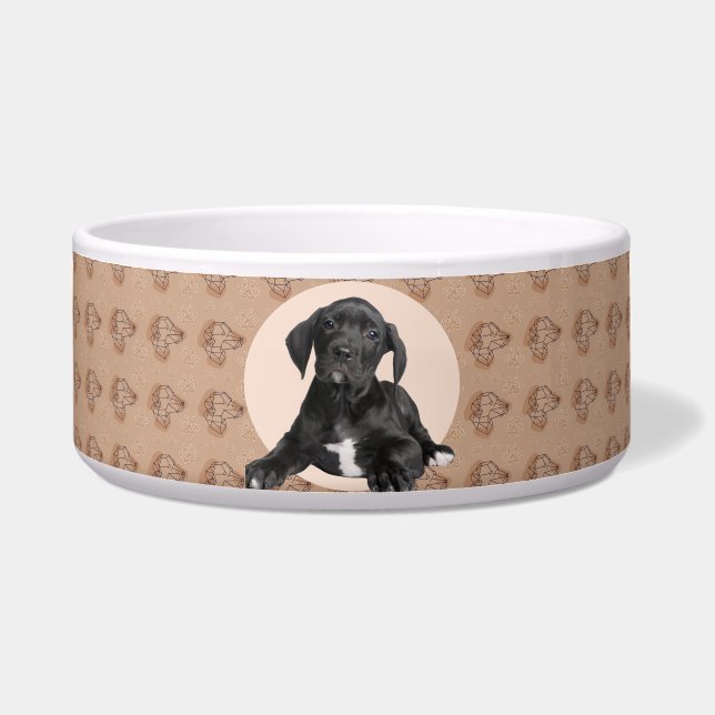 Great Dane Personalisiert Foto & Name Hunde Bowl Napf (Vorderseite)