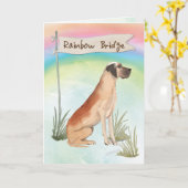 Great Dane Pet Beileid über Rainbow Bridge Karte (Gelbe Blume)