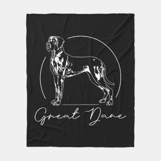 Great Dane Portrait Hund Mama Fleecedecke (Vorderseite)