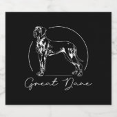 Great Dane Portrait Hund Mama Schaumweinetikett (Einzelnes Label)