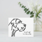 Great Dane Portrait zeichnend Postkarte (Stehend Vorderseite)
