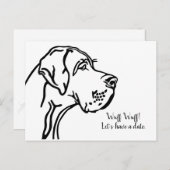 Great Dane Portrait zeichnend Postkarte (Vorne/Hinten)