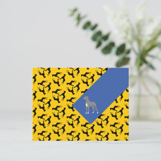 Great Dane Postkarte (Stehend Vorderseite)