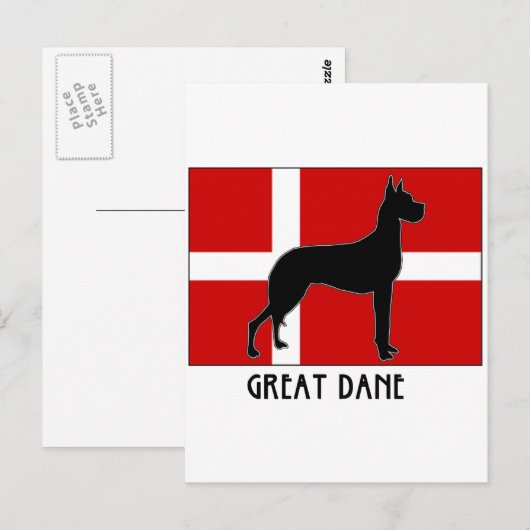 Great Dane Postkarte (Vorne/Hinten)