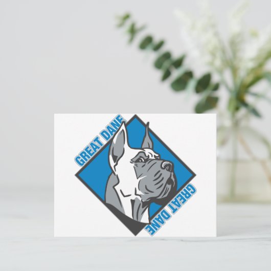 Great Dane Postkarte (Stehend Vorderseite)