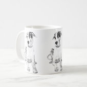 Great Dane Pouting Harlequin Kaffeetasse (Vorderseite Links)