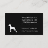 Great Dane Professionell gut lesbare Visitenkarte (Rückseite)