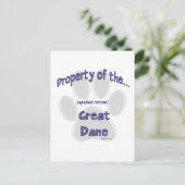Great Dane Property Postkarte (Stehend Vorderseite)