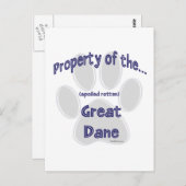 Great Dane Property Postkarte (Vorne/Hinten)
