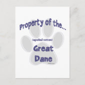 Great Dane Property Postkarte (Vorderseite)