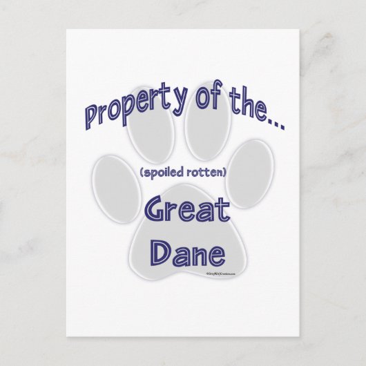Great Dane Property Postkarte (Vorderseite)