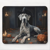Great Dane Pumpkins Halloween Beängstigend Gedreht Mousepad (Vorne)