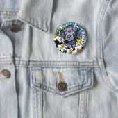 Great Dane Pup in Daffodils Blue Button (Beispiel)