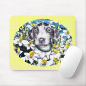 Great Dane Pup in Daffodils Harlequin Mousepad (Mit Mouse)