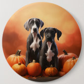 Great Dane Puppy Autumn Delight Pumpen Button (Vorderseite)
