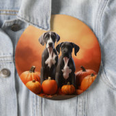 Great Dane Puppy Autumn Delight Pumpen Button (Beispiel)