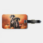 Great Dane Puppy Autumn Delight Pumpen Gepäckanhänger (Rückseite horizontal)