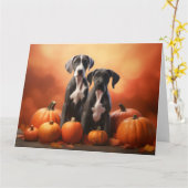 Great Dane Puppy Autumn Delight Pumpen Karte (Gelbe Blume)